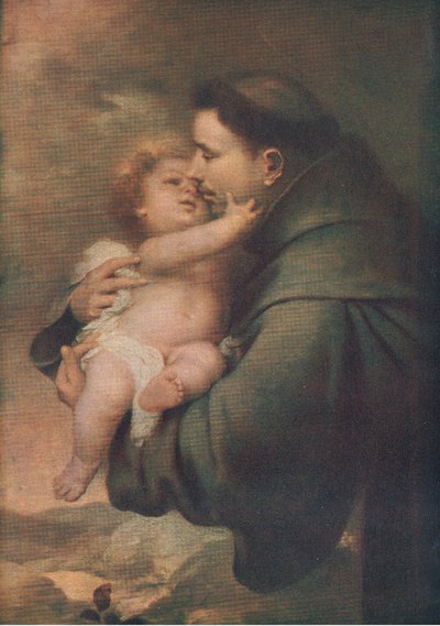 St Anthony of Padua with the Christ child, Bibbys Annual, 1916-17 by Bartolome Esteban after Murillo